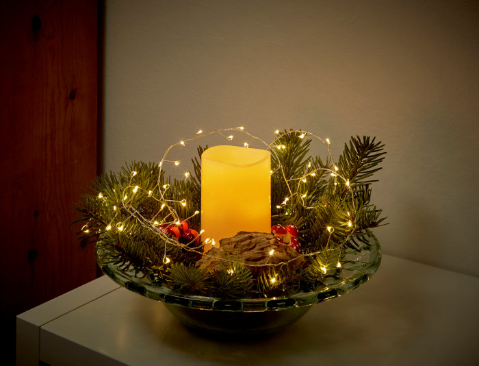 Klyngelyskæde 72 LED 1,77 meter